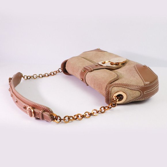 Escada Women Handbag Small Purse Bag Canvas/Leather Bag Handmade in Italy Authen - Picture 8 of 13